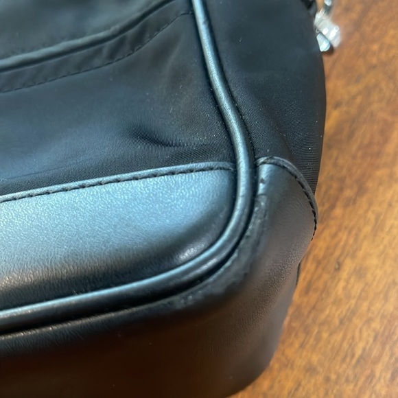 Michael Kors black white nylon camera crossbody bag webbing logo strap - Picture 11 of 17